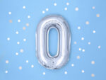 Folija balons ''0''. Sudraba.35cm - Image 3