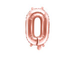 Folija balons ''0''. Rožu zelts.35cm