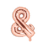 Folija balons ''&'', 35cm, rožu zelts