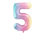 Folija balons ”5”. Varavīksne.86cm