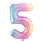Folija balons ”5”. Varavīksne.86cm