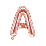 Folija balons ''A'', 35cm, rožu zelts