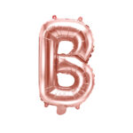 Folija balons ''B'', 35cm, rožu zelts