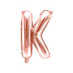 Folija balons ''K'', 35cm, rožu zelts