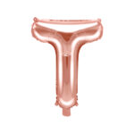 Folija balons ''T'', 35cm, rožu zelts