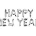 Folija balons "Happy New Year" sudraba