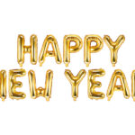 Folija balons "Happy New Year" zelta