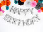 Folijas balonu uzraksts "Happy Birthday" sudrabs - Image 2
