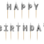 Sveces "Happy Birthday". 13gb. Sudraba.