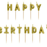 Sveces "Happy Birthday". 13gb. Zelta.
