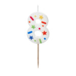 Svece '8'. balta ar konfeti